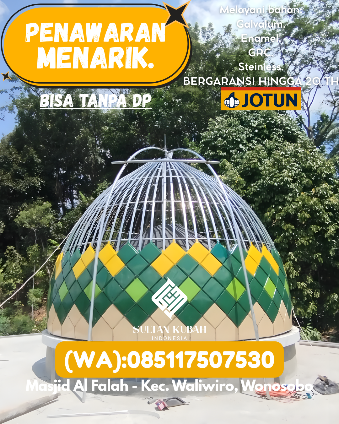 JUAL KUBAH MASJID EKSKLUSIF DI KEC Depok, KAB Sleman (WA: 085117507530)