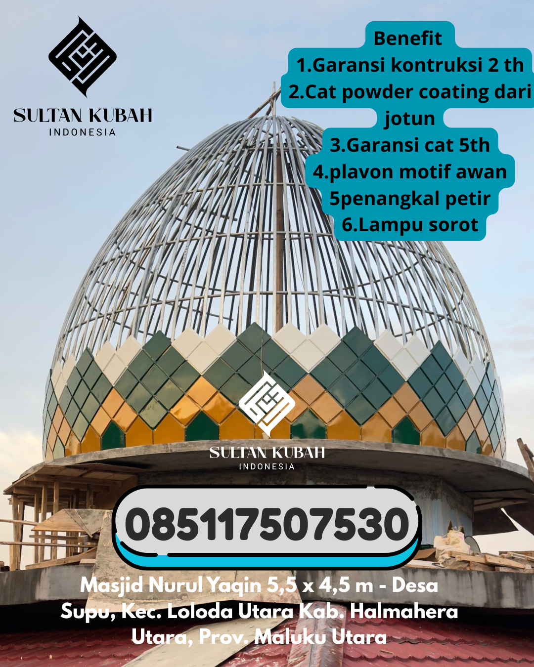 Kubah masjid galvalum kuat dan terpercaya berg aransi, 085117507530. Jatiluhur – Kabupaten Purwakarta