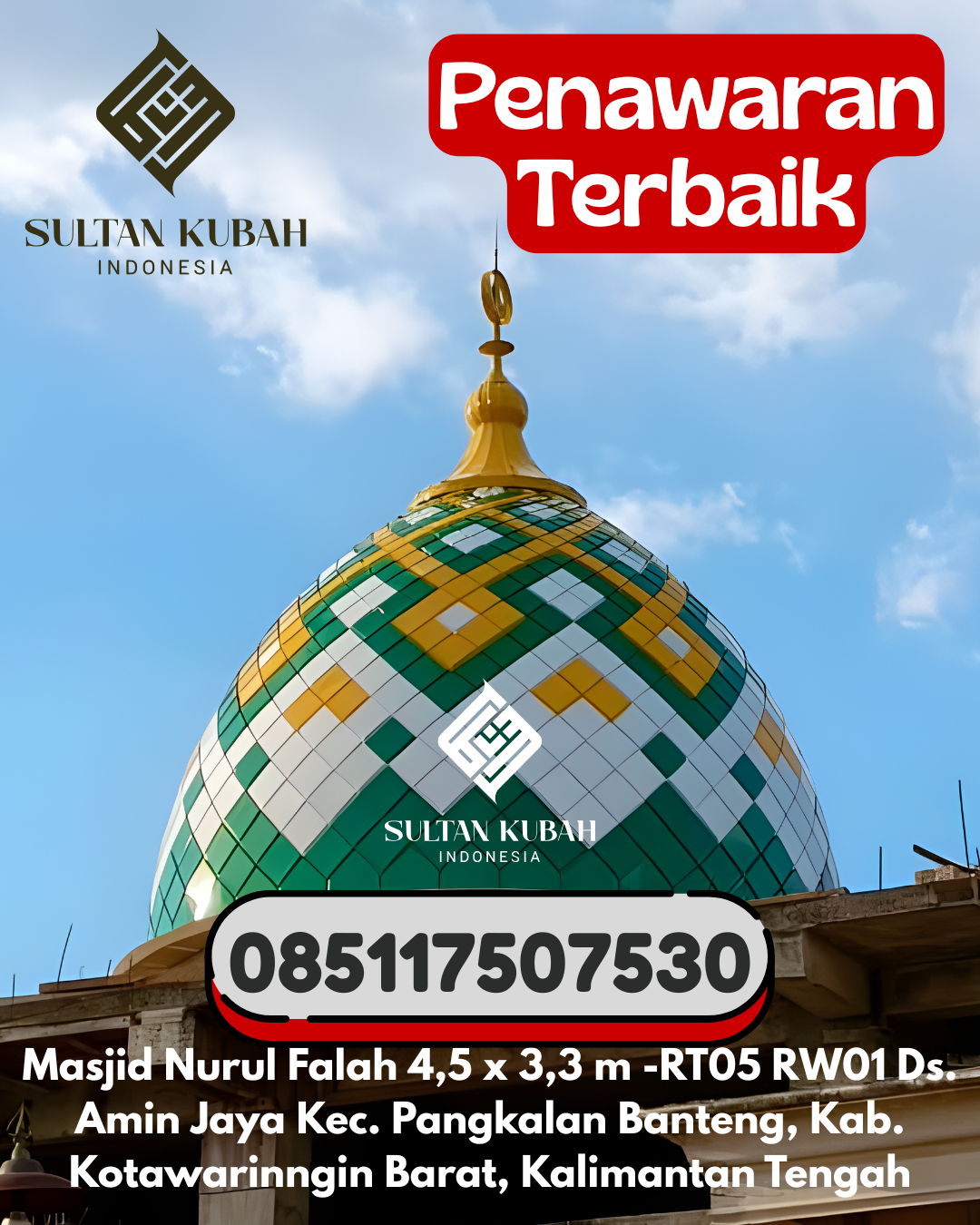Penjual Kubah Masjid Galvalum Tahan Segala Cuaca 085117507530 Bontoa – Kab Maros