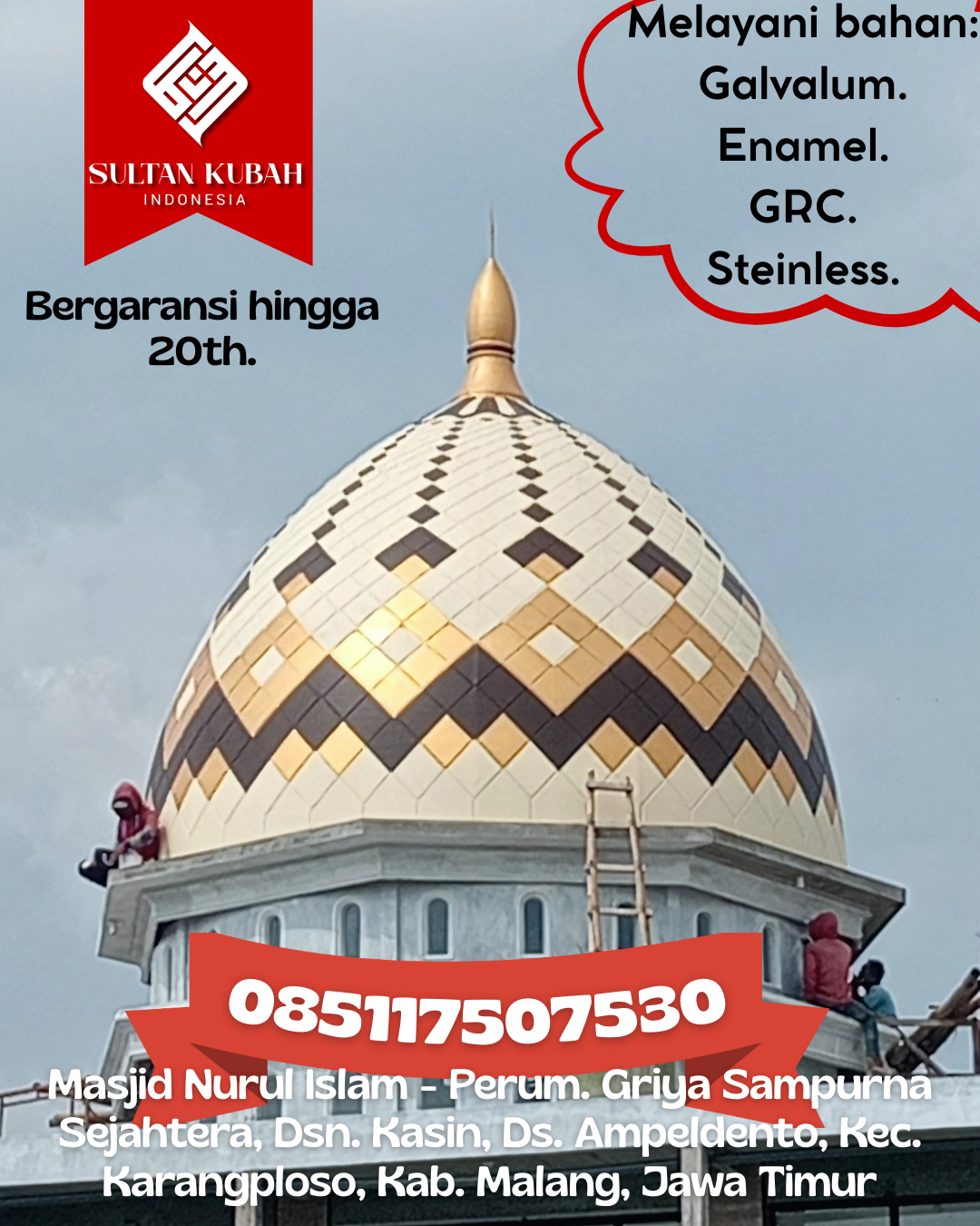 Kubah GRC Masjid Tampilan Elegan Kualitas Terjamin 085117507530 Tambusai Utara — Kab. Rokan Hulu