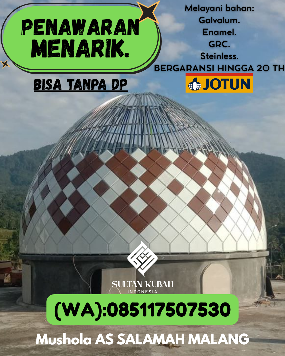 PUSAT KUBAH MASJID BERKUALITAS DI KEC Toboali, KAB Bangka Selatan (WA: 085117507530)