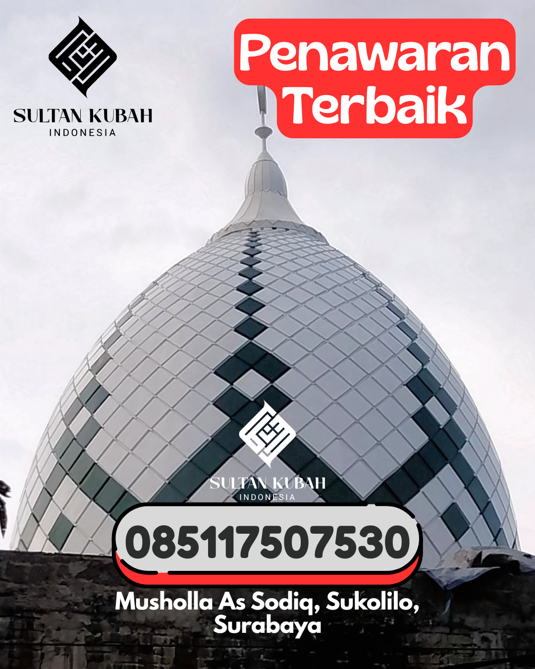Penjual Kubah Masjid Galvalum Awet & Terpercaya 085117507530 Teluk Belengkong – Kabupaten Indragiri Hilir