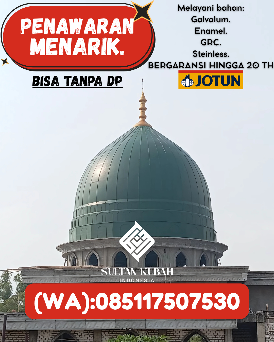 PRODUSEN KUBAH MASJID TAHAN LAMA DI KEC Dompu, KAB Dompu (WA: 085117507530)