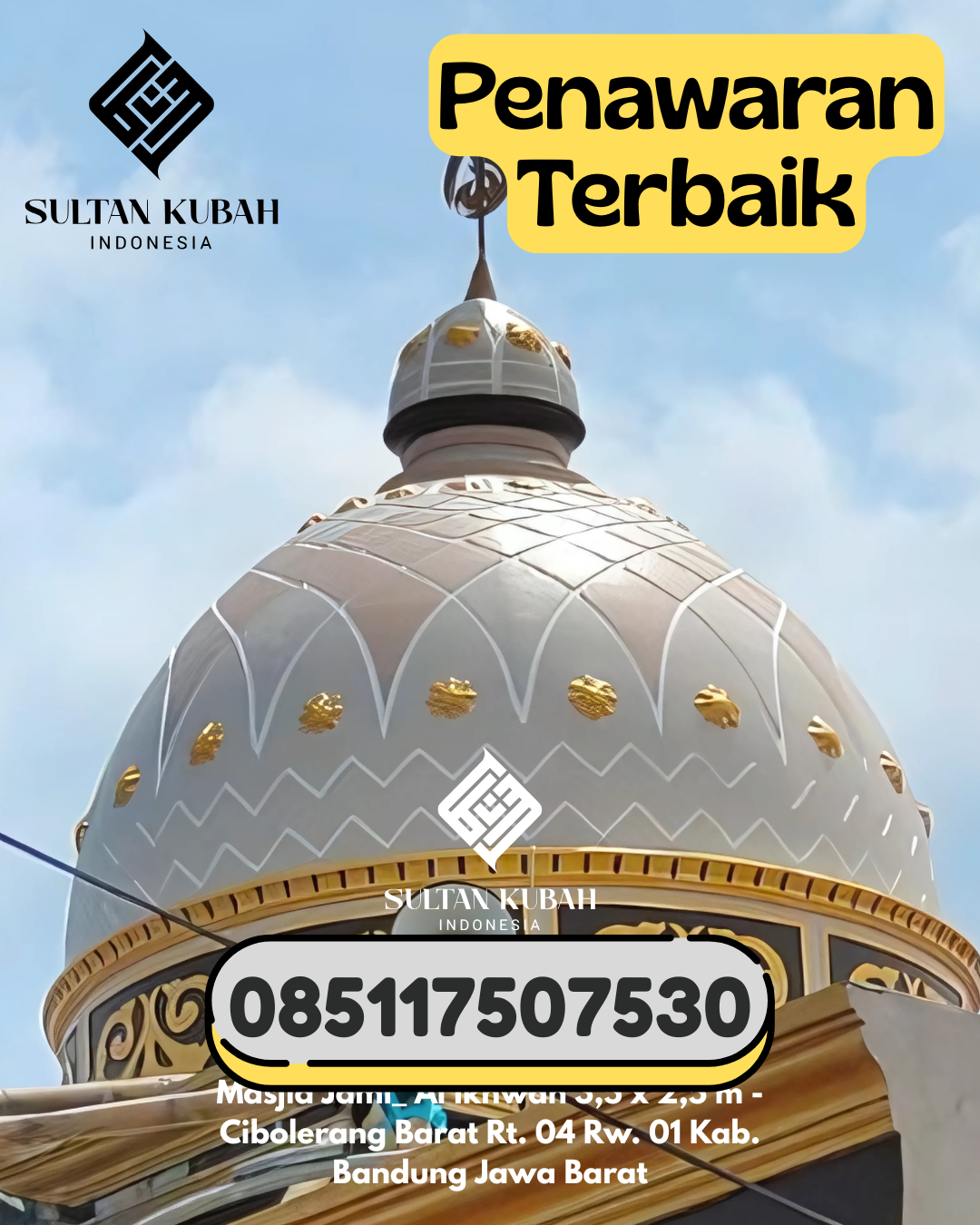 Kubah GRC Masjid Tampilan Elegan Kualitas Terjamin 085117507530 Ciparay – Kab. Bandung