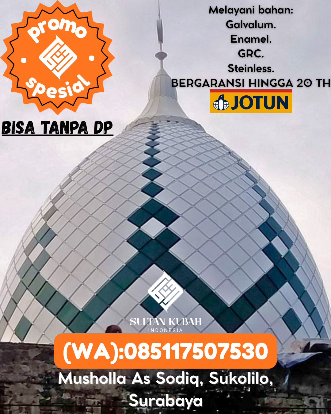 JUAL KUBAH MASJID BERGARANSI DI KEC Tapaktuan, KAB Aceh Selatan (WA: 085117507530)