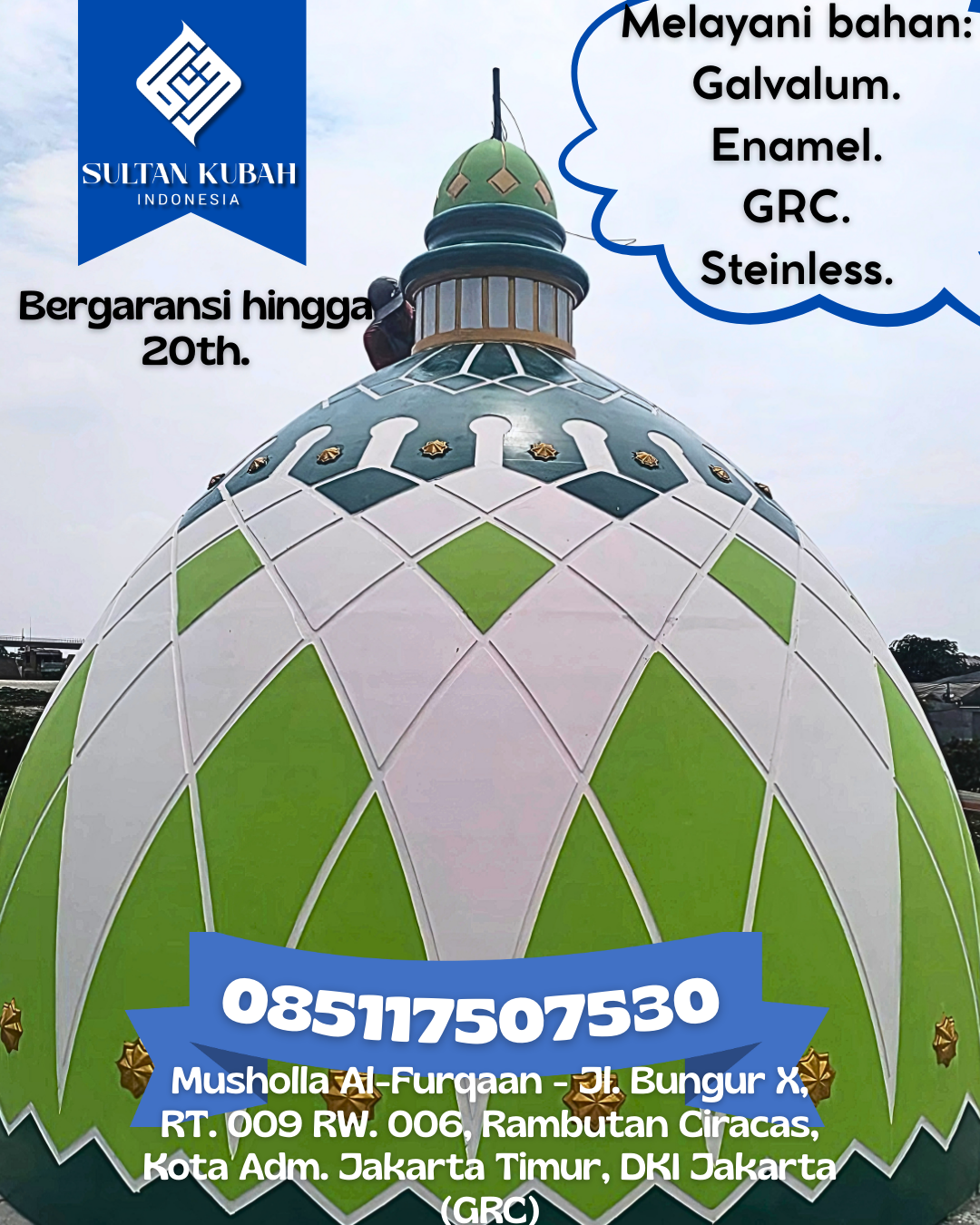 Termurah Kubah Masjid GRC Model Klasik dan Modern Kualitas Terbaik 085117507530 Segah — Kab. Berau