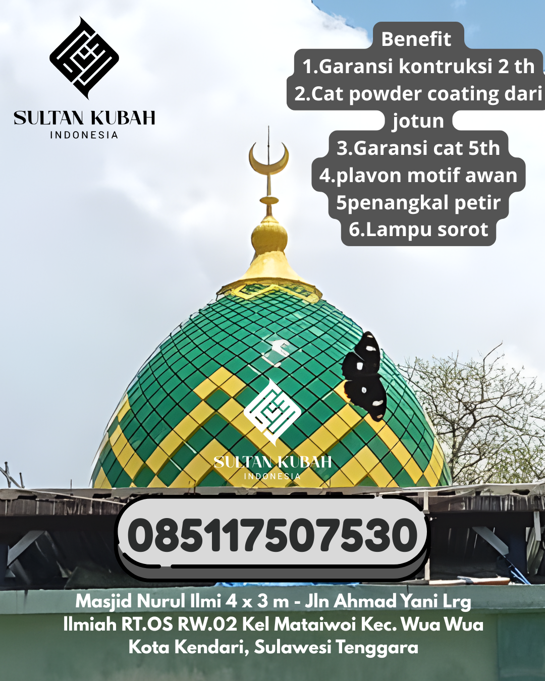 Penjual Kubah Masjid Galvalum Awet Puluhan Tahun 085117507530 Bola – Wajo