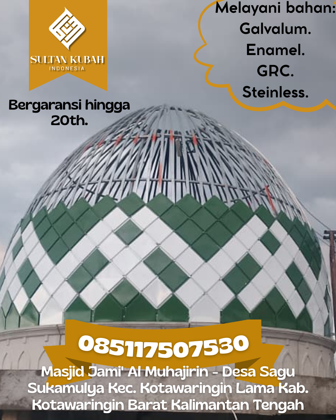 Kubah Masjid Modern dengan Desain Elegan dan Kualitas Tinggi 085117507530 Silau Laut — Kab. Asahan