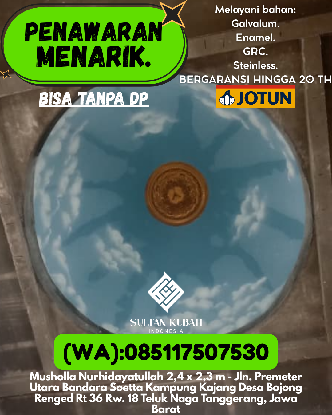PABRIK KUBAH MASJID MODERN DI KEC Limboto, KAB Gorontalo (WA: 085117507530)