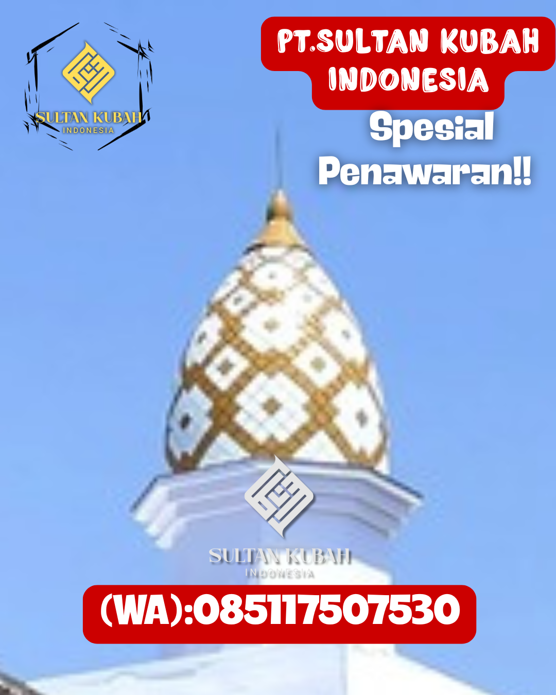 Kubah Masjid Berkualitas Premium dengan Garansi 5 Tahun 085117507530 Asam Jujuhan — Kab. Dharmasraya