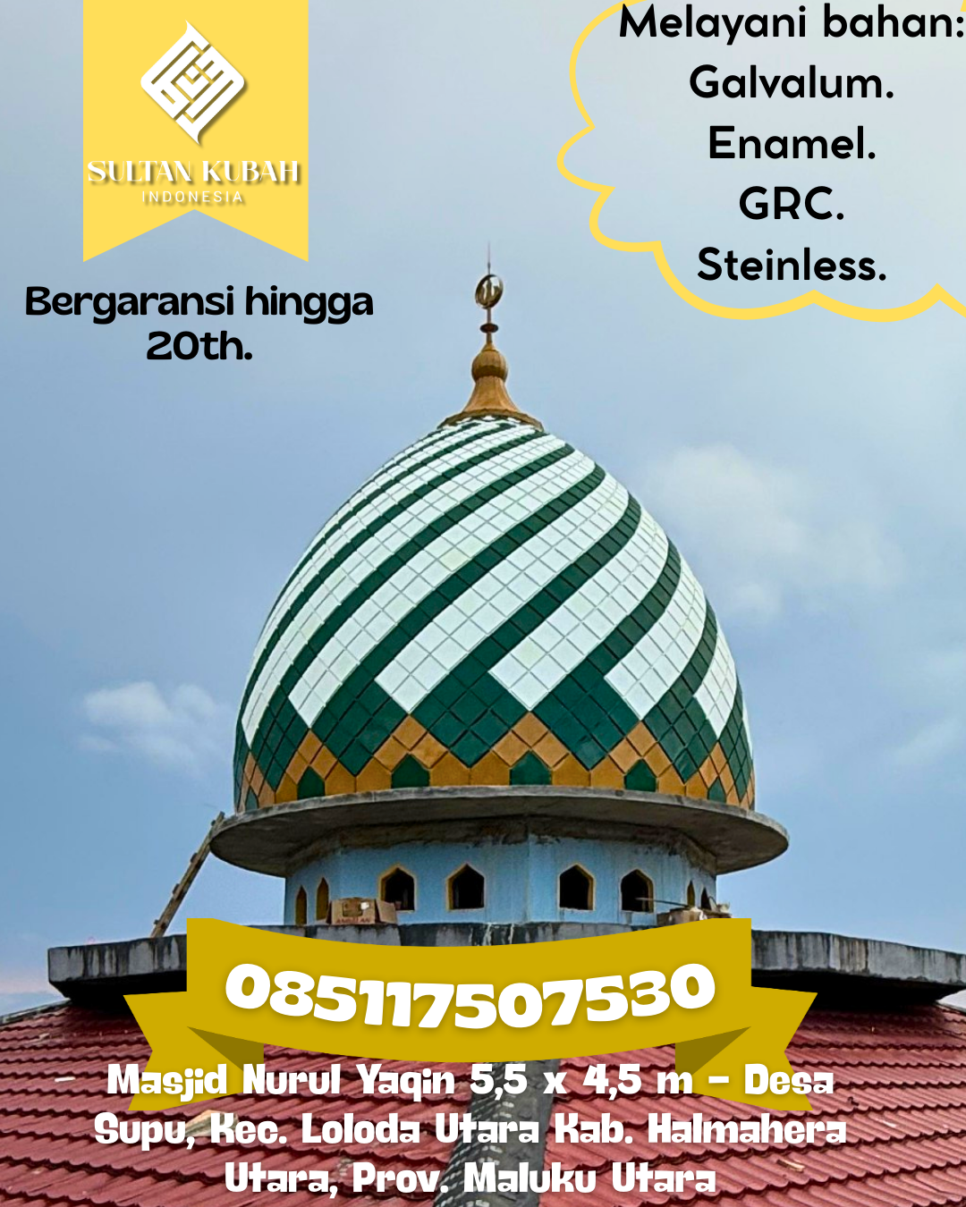 Kubah Masjid Premium dengan Tampilan Elegan dan Berkualitas 085117507530 Ciawigebang — Kab. Kuningan