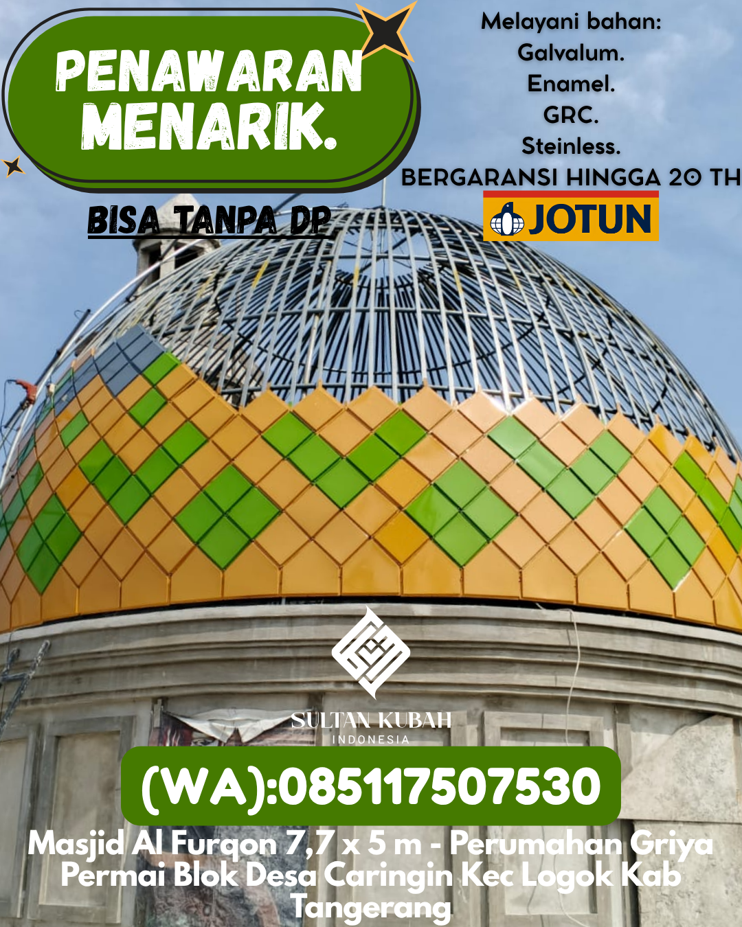 PUSAT KUBAH MASJID BERKUALITAS DI KEC Manna, KAB Bengkulu Selatan (WA: 085117507530)