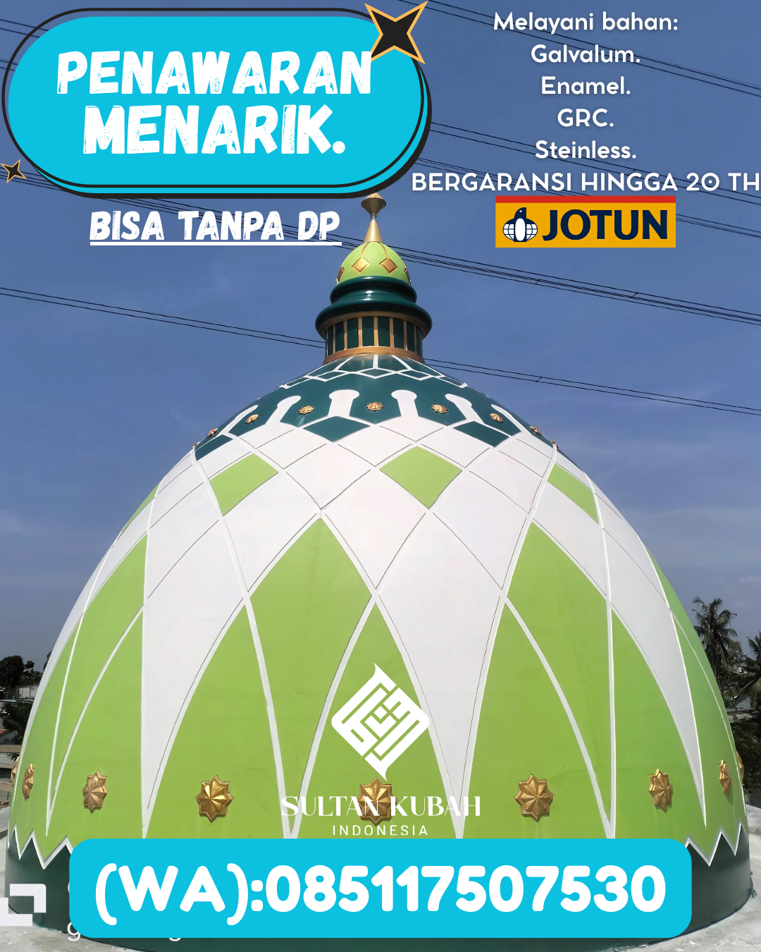 JUAL KUBAH MASJID BERGARANSI DI KEC Woha, KAB Bima (WA: 085117507530)