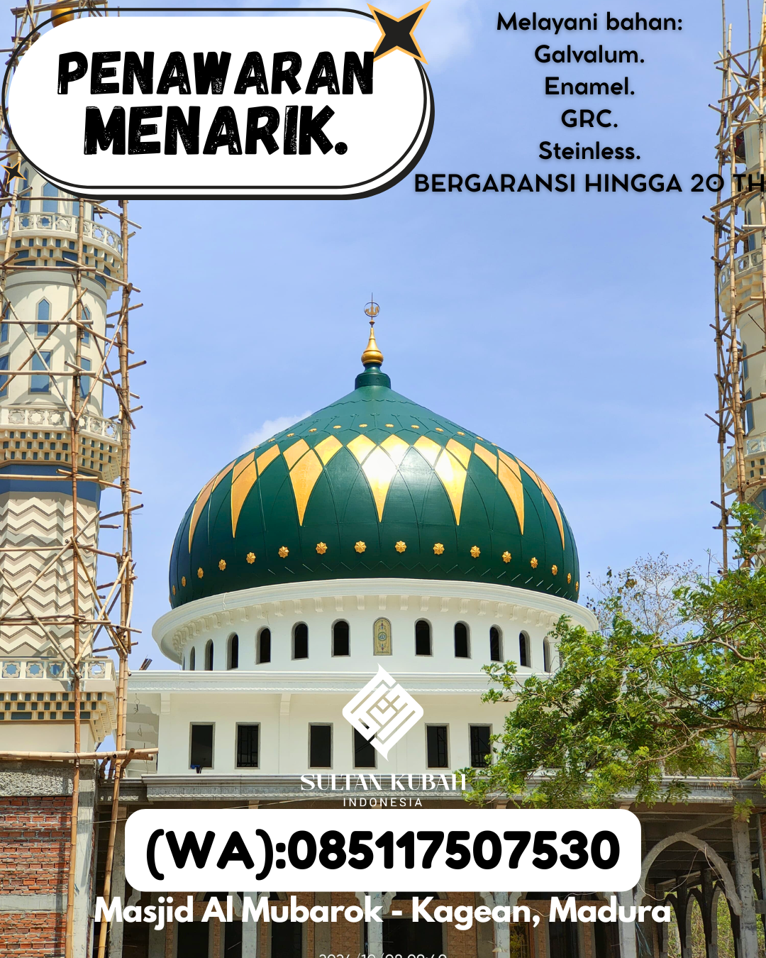 KUBAH MASJID HARGA TERJANGKAU DI KEC Cibinong, KAB Bogor (WA: 085117507530)