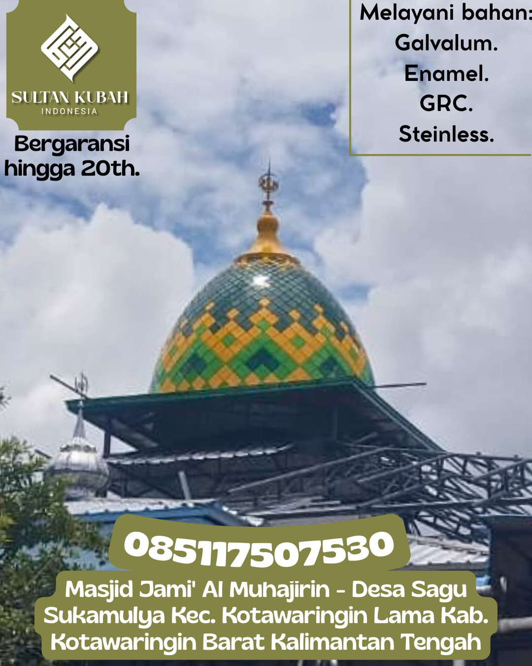 Kubah Masjid Berkualitas Premium Awet Tahan Lama Bergaransi 085117507530 Kubu — Kab. Rokan Hilir