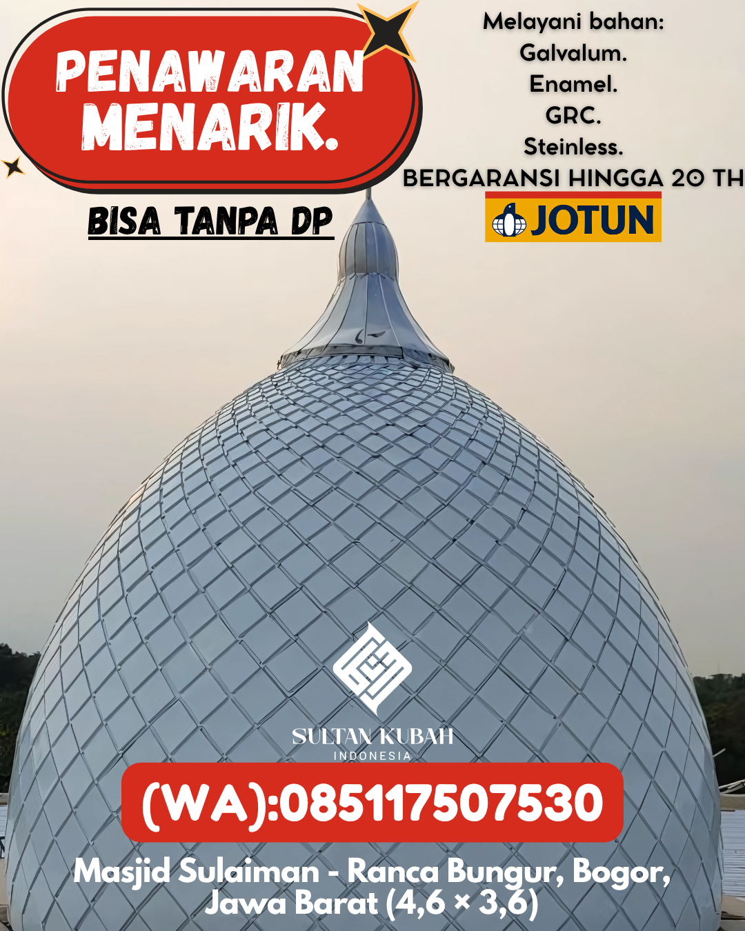 KUBAH MASJID EKSKLUSIF DI KEC Mamasa, KAB Mamasa (WA: 085117507530)