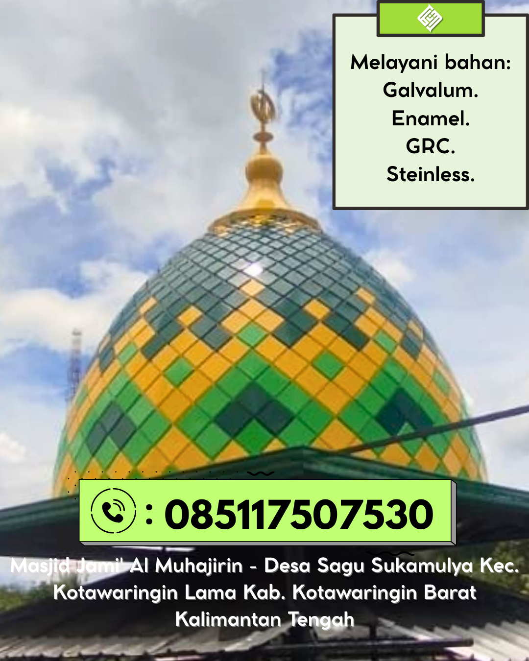 Kubah Masjid Berkualitas Premium dengan Garansi 5 Tahun 085117507530 Yawosi – Kabupaten Biak Numfor