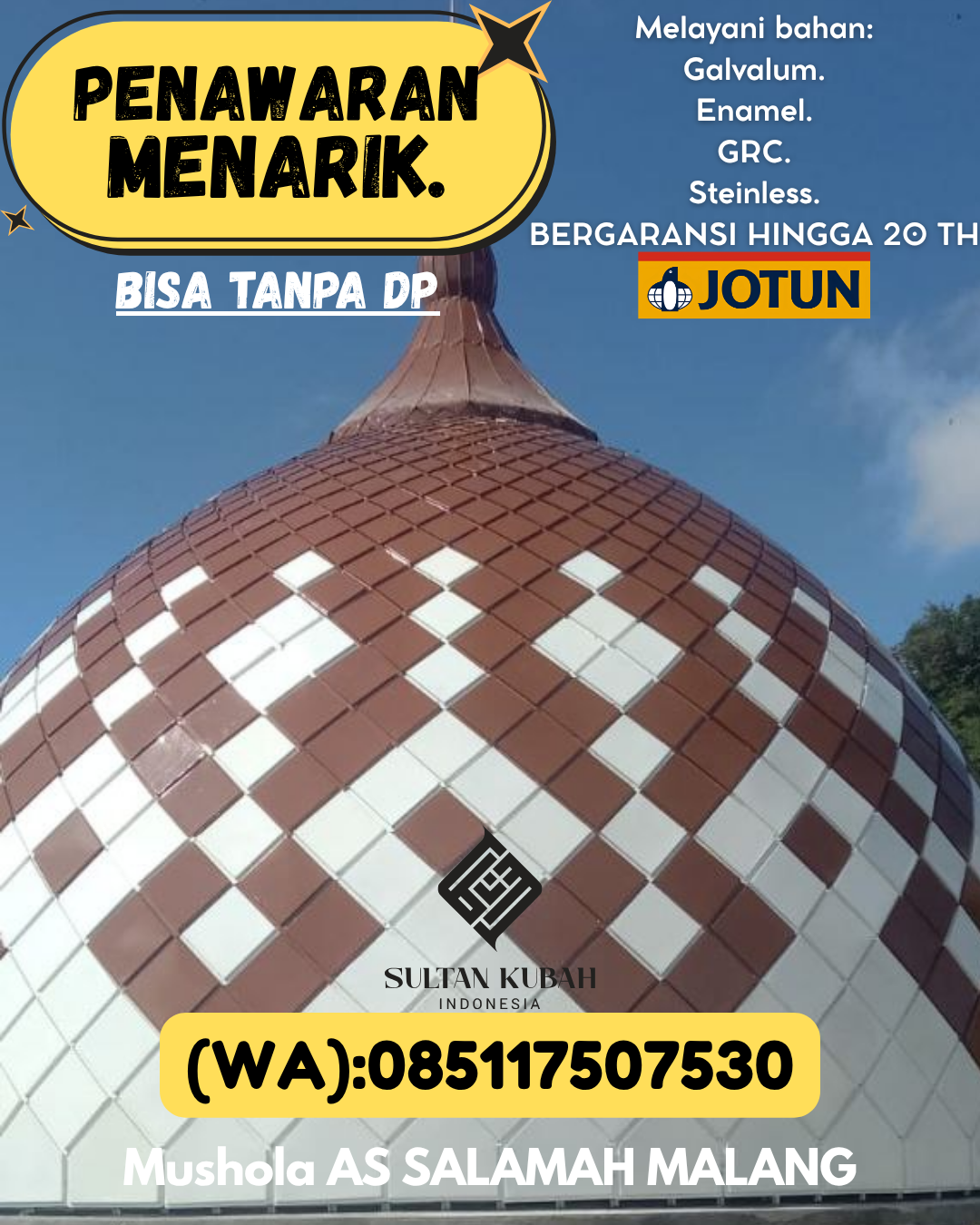 PRODUSEN KUBAH MASJID TAHAN LAMA DI KEC Manggar, KAB Belitung Timur (WA: 085117507530)