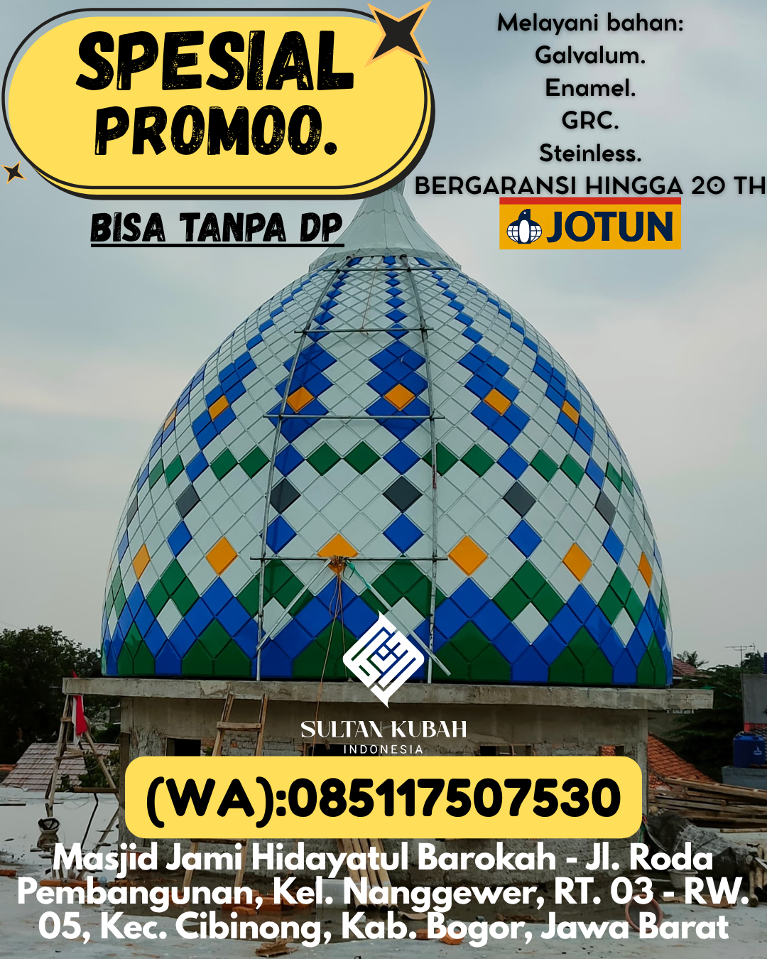 PRODUSEN KUBAH MASJID TAHAN LAMA DI KEC Labuha, KAB Halmahera Selatan (WA: 085117507530)