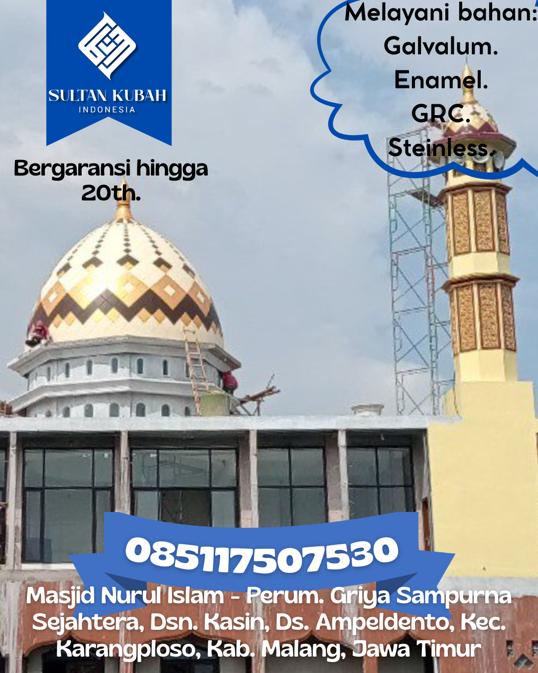Kubah GRC Masjid Tampilan Elegan Kualitas Terjamin 085117507530 Rambah — Kab. Rokan Hulu