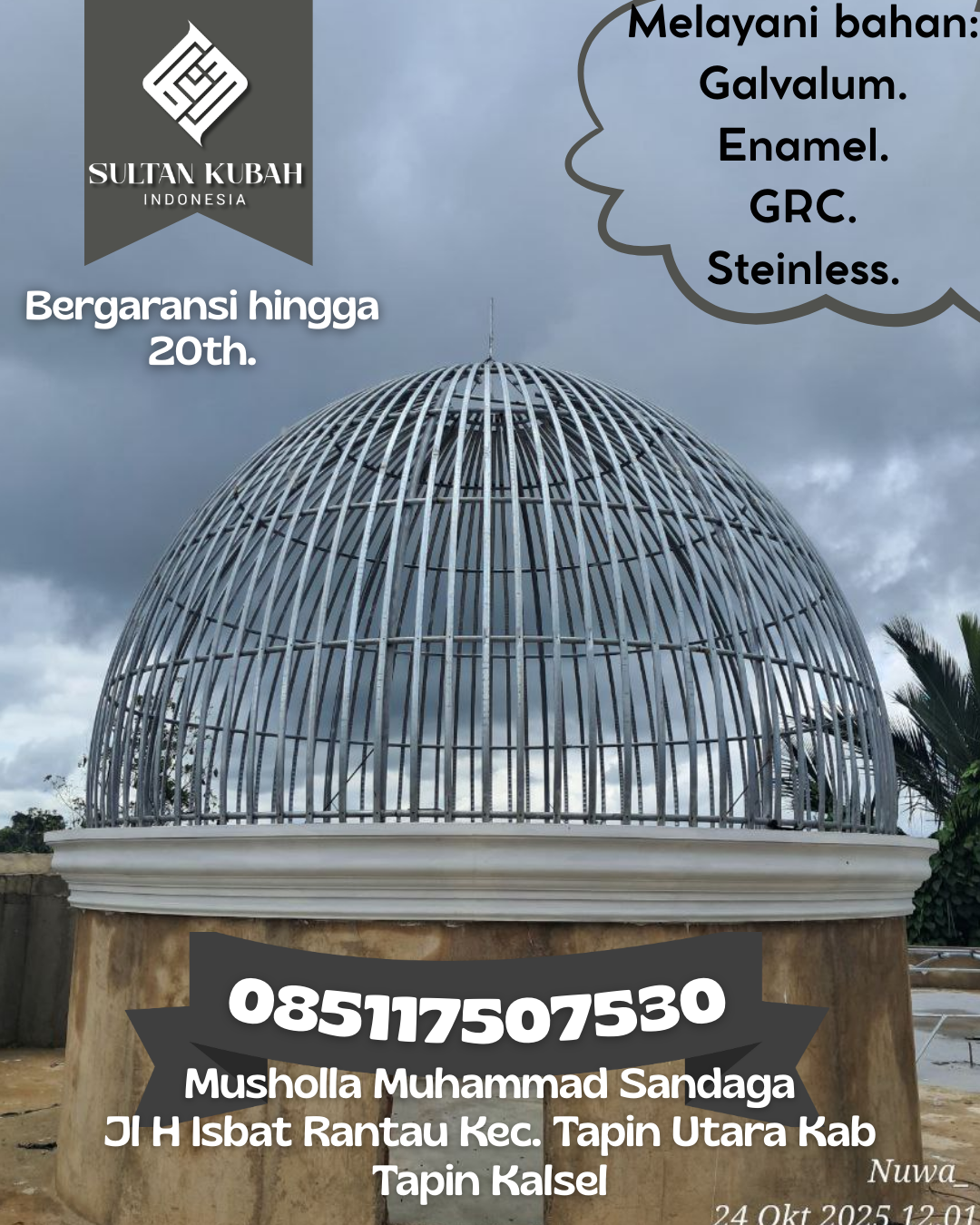 Kubah Masjid Modern Premium Berkualitas Tinggi dan Awet 085117507530 Maniis — Kab. Purwakarta