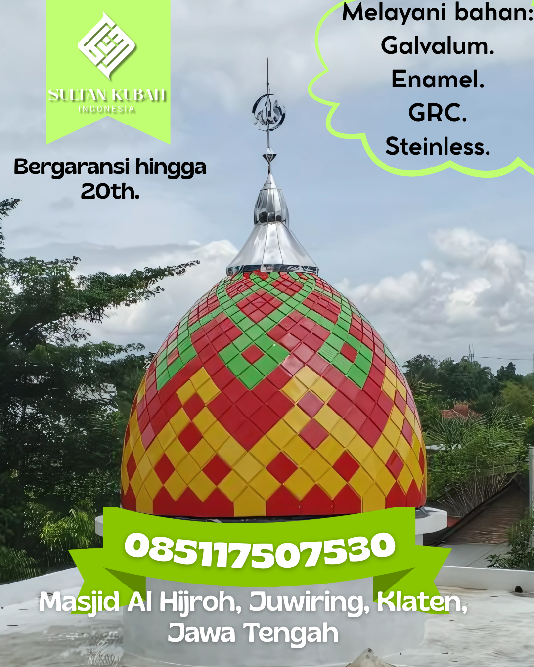 Kubah Masjid Elegan Modern Berkualitas Terjamin 085117507530 Manyak Payed — Kab. Aceh Tamiang