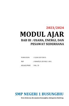 Uji Coba 1 Modul Usaha energi