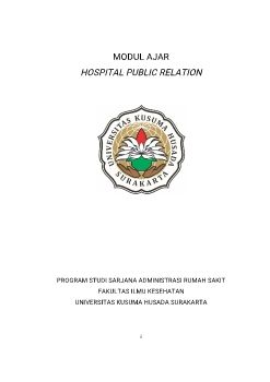 Modul -  Hospital Public Relation