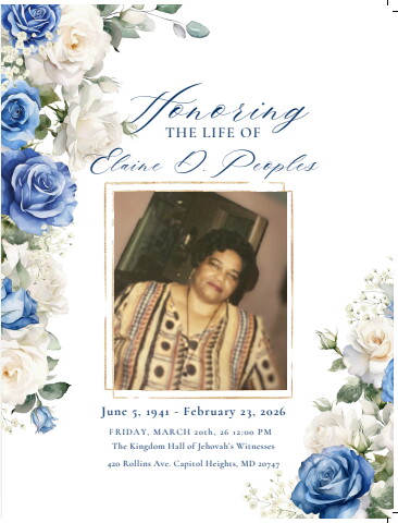 ElaineD.Peoples Obituary