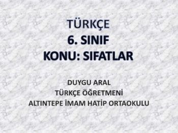 DUYGU ARAL SIFATLAR