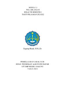 POLA BILANGAN dan KONFIGURASI OBJEK
