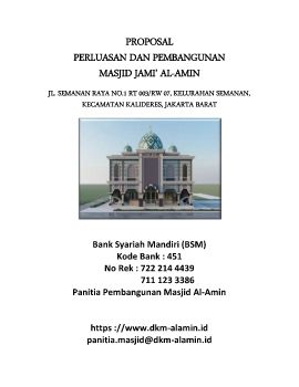 PROPOSAL PERLUASAN DAN PEMBANGUNAN MASJID JAMI' AL-AMIN (PUTIH)