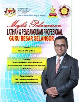 buku program Majlis Pelancaran Latihan & Pembangunan Guru Besar Selangor