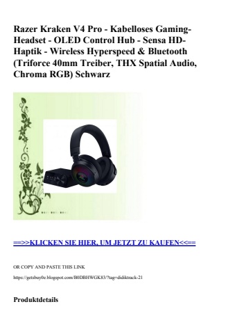 2763 razer kraken v4 pro - kabelloses gaming-headset - oled control hub - sensa hd-haptik - wireless hyp