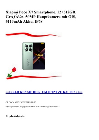 3148 xiaomi poco x7 smartphone  12 512gb  grãƒâ¼n  50mp hauptkamera mit ois  5110mah akku  ip68