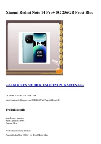 0798 xiaomi redmi note 14 pro  5g 256gb frost blue