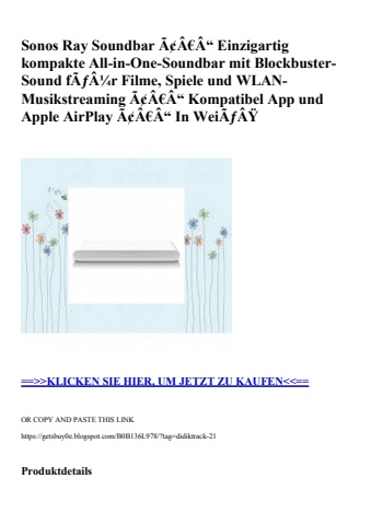 0164 sonos ray soundbar ã¢â€â“ einzigartig kompakte all-in-one-soundbar mit blockbuster-sound fãƒâ¼r fil
