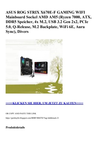 9171 asus rog strix x670e-f gaming wifi mainboard sockel amd am5  ryzen 7000  atx  ddr5 speicher  4x m