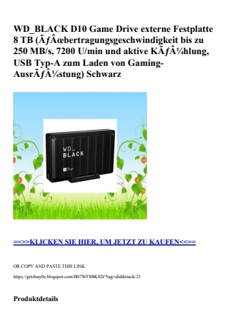 6027 wd_black d10 game drive externe festplatte 8 tb  ãƒâœbertragungsgeschwindigkeit bis zu 250 mb s  72