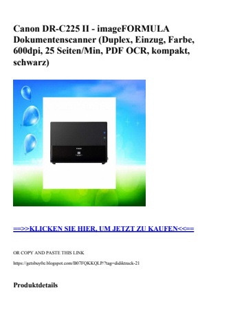 4178 canon dr-c225 ii - imageformula dokumentenscanner  duplex  einzug  farbe  600dpi  25 seiten min  pd