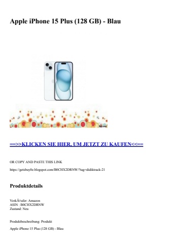 8190 apple iphone 15 plus  128 gb  - blau