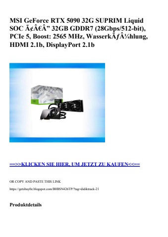 2865 msi geforce rtx 5090 32g suprim liquid soc ã¢â€â” 32gb gddr7  28gbps 512-bit   pcie 5  boost  2565