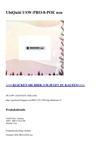 3998 ubiquiti usw-pro-8-poe neu