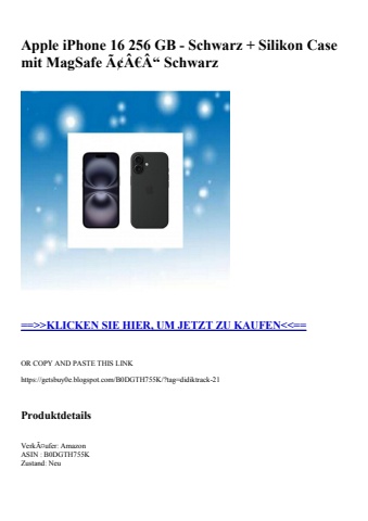 6445 apple iphone 16 256 gb - schwarz   silikon case mit magsafe ã¢â€â“ schwarz