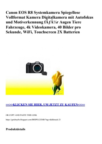 7186 canon eos r8 systemkamera spiegellose vollformat kamera digitalkamera mit autofokus und motiverkenn