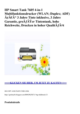 4821 hp smart tank 7605 4-in-1 multifunktionsdrucker  wlan  duplex  adf  ã¢â€â“ 3 jahre tinte inklusive