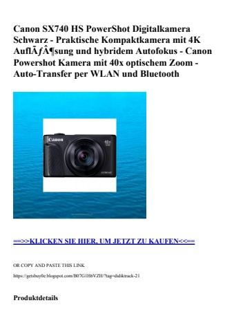 3421 canon sx740 hs powershot digitalkamera schwarz - praktische kompaktkamera mit 4k auflãƒâ¶sung und h