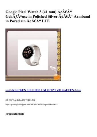 1712 google pixel watch 3  41 mm  ã¢â€â“ gehãƒâ¤use in polished silver ã¢â€â“ armband in porcelain ã¢â€â