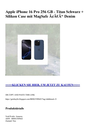2812 apple iphone 16 pro 256 gb - titan schwarz   silikon case mit magsafe ã¢â€â“ denim