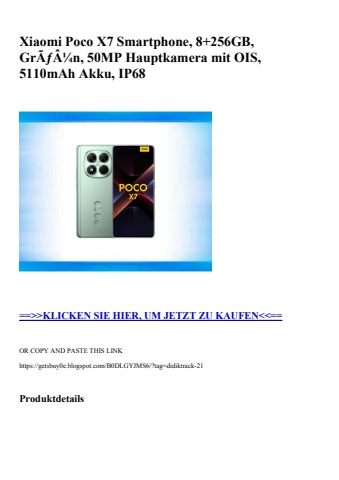4124 xiaomi poco x7 smartphone  8 256gb  grãƒâ¼n  50mp hauptkamera mit ois  5110mah akku  ip68
